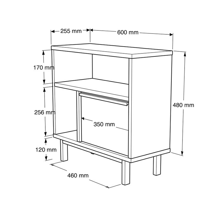 Hanah Home On6-S Mesa Auxiliar Madera Nogal Tablero Melamina 60x60x25.5cm Patas Metal Elegante Moderna